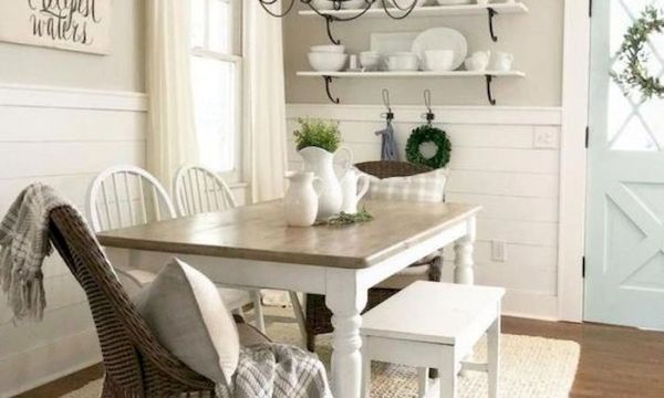 30 Best Farmhouse Table Dining Room Decor Ideas (29)